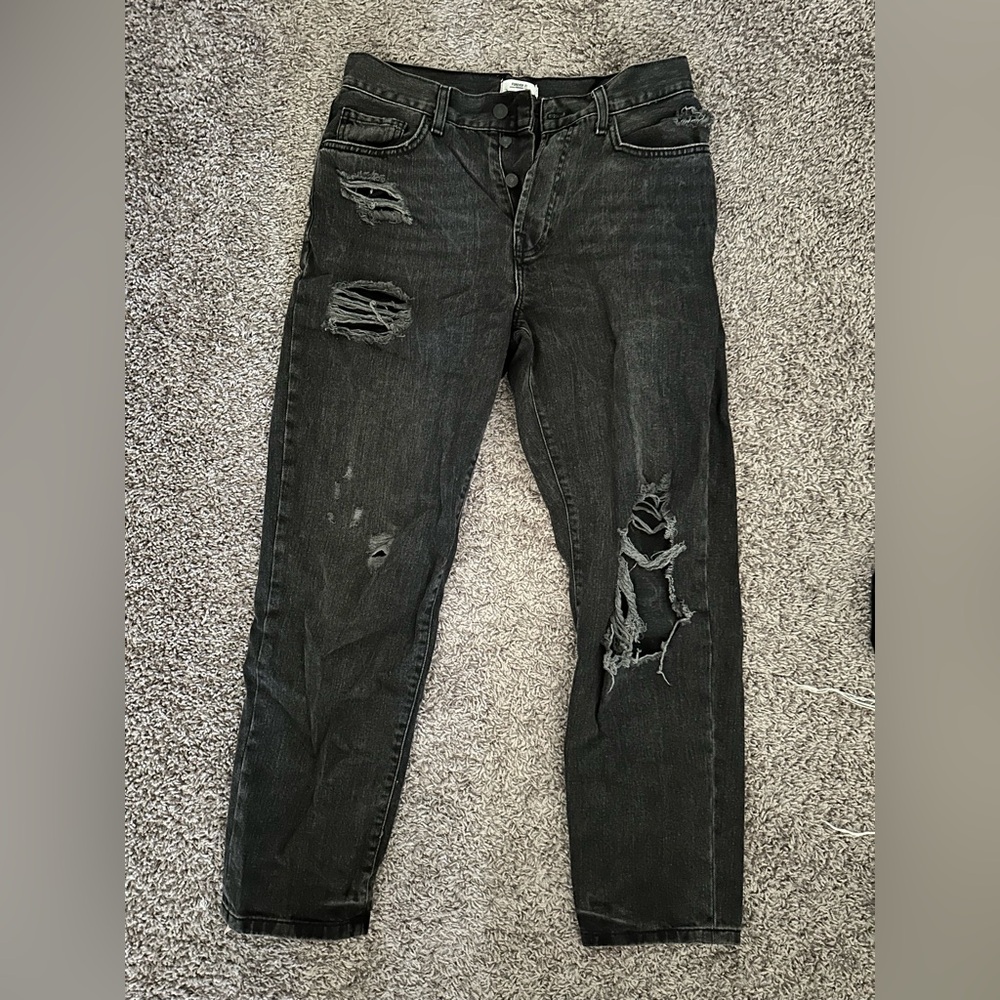 Boyfriend ripped black jeans